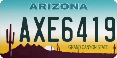 AZ license plate AXE6419