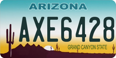 AZ license plate AXE6428