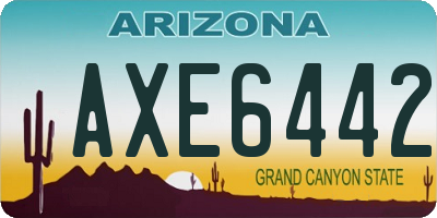 AZ license plate AXE6442