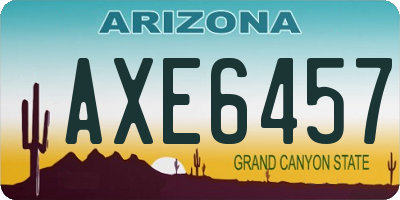 AZ license plate AXE6457