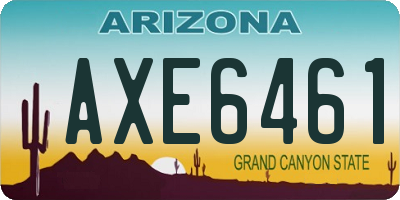 AZ license plate AXE6461