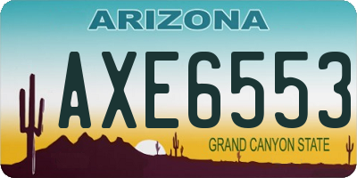 AZ license plate AXE6553