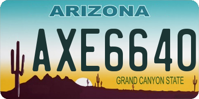 AZ license plate AXE6640