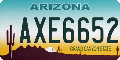 AZ license plate AXE6652