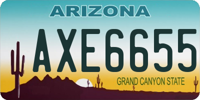 AZ license plate AXE6655