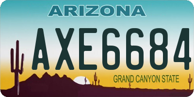AZ license plate AXE6684