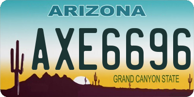 AZ license plate AXE6696