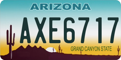 AZ license plate AXE6717