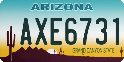 AZ license plate AXE6731