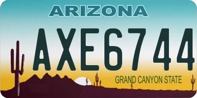 AZ license plate AXE6744