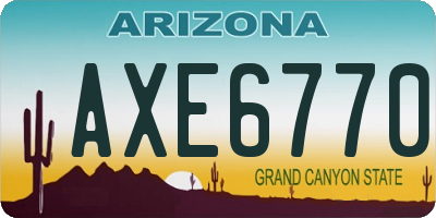 AZ license plate AXE6770