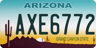 AZ license plate AXE6772