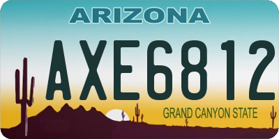 AZ license plate AXE6812