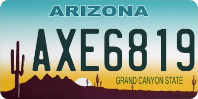 AZ license plate AXE6819