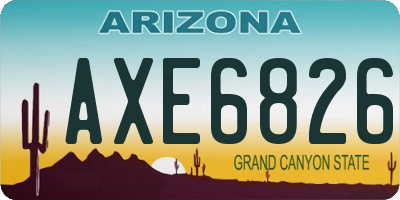 AZ license plate AXE6826