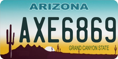 AZ license plate AXE6869
