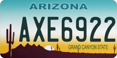 AZ license plate AXE6922