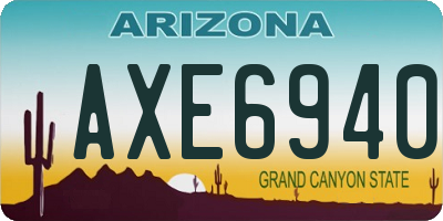 AZ license plate AXE6940