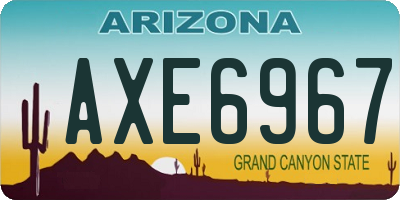 AZ license plate AXE6967