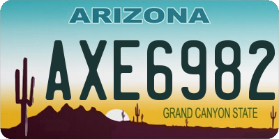 AZ license plate AXE6982