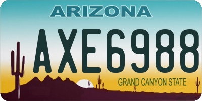 AZ license plate AXE6988