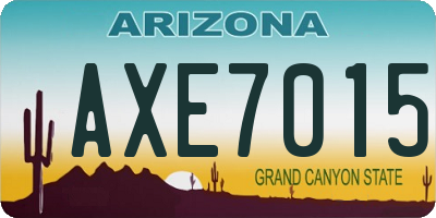 AZ license plate AXE7015