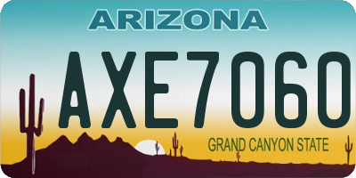 AZ license plate AXE7060