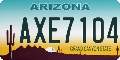 AZ license plate AXE7104