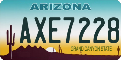 AZ license plate AXE7228