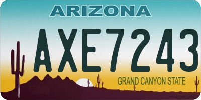 AZ license plate AXE7243