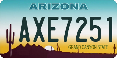 AZ license plate AXE7251