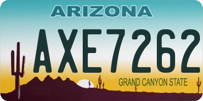 AZ license plate AXE7262