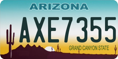 AZ license plate AXE7355