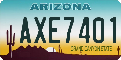 AZ license plate AXE7401