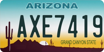 AZ license plate AXE7419