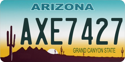AZ license plate AXE7427
