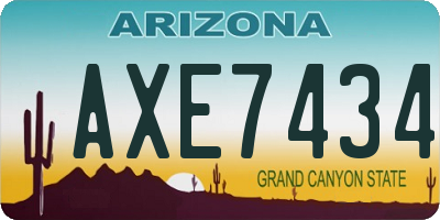 AZ license plate AXE7434