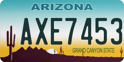 AZ license plate AXE7453