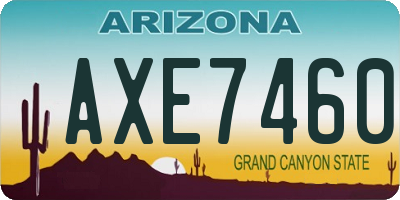 AZ license plate AXE7460