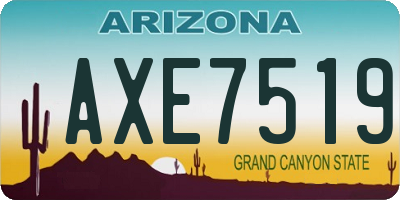 AZ license plate AXE7519