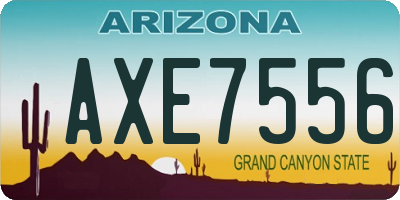 AZ license plate AXE7556