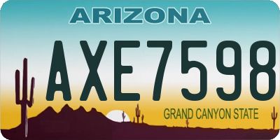 AZ license plate AXE7598