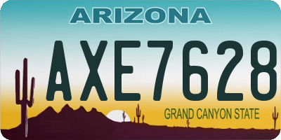 AZ license plate AXE7628