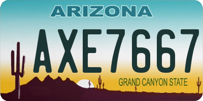 AZ license plate AXE7667