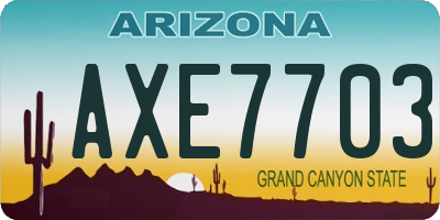 AZ license plate AXE7703