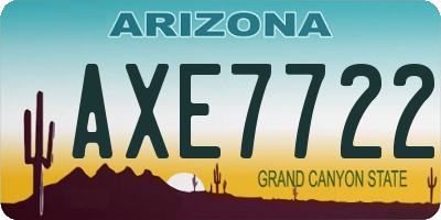 AZ license plate AXE7722