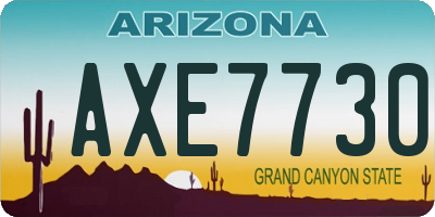 AZ license plate AXE7730