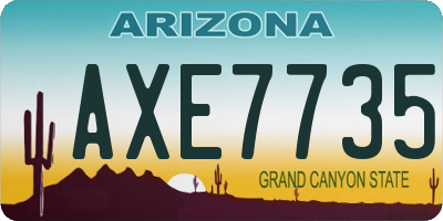 AZ license plate AXE7735