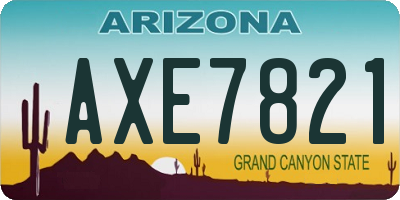 AZ license plate AXE7821