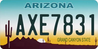 AZ license plate AXE7831